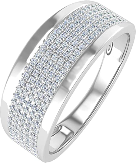 0.27 Carat Prong Set Diamond Wedding Bands in 10K Gold (I1-I2 Clarity)